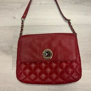 Kate Spade Red Quilted Leather Shoulder Bag
